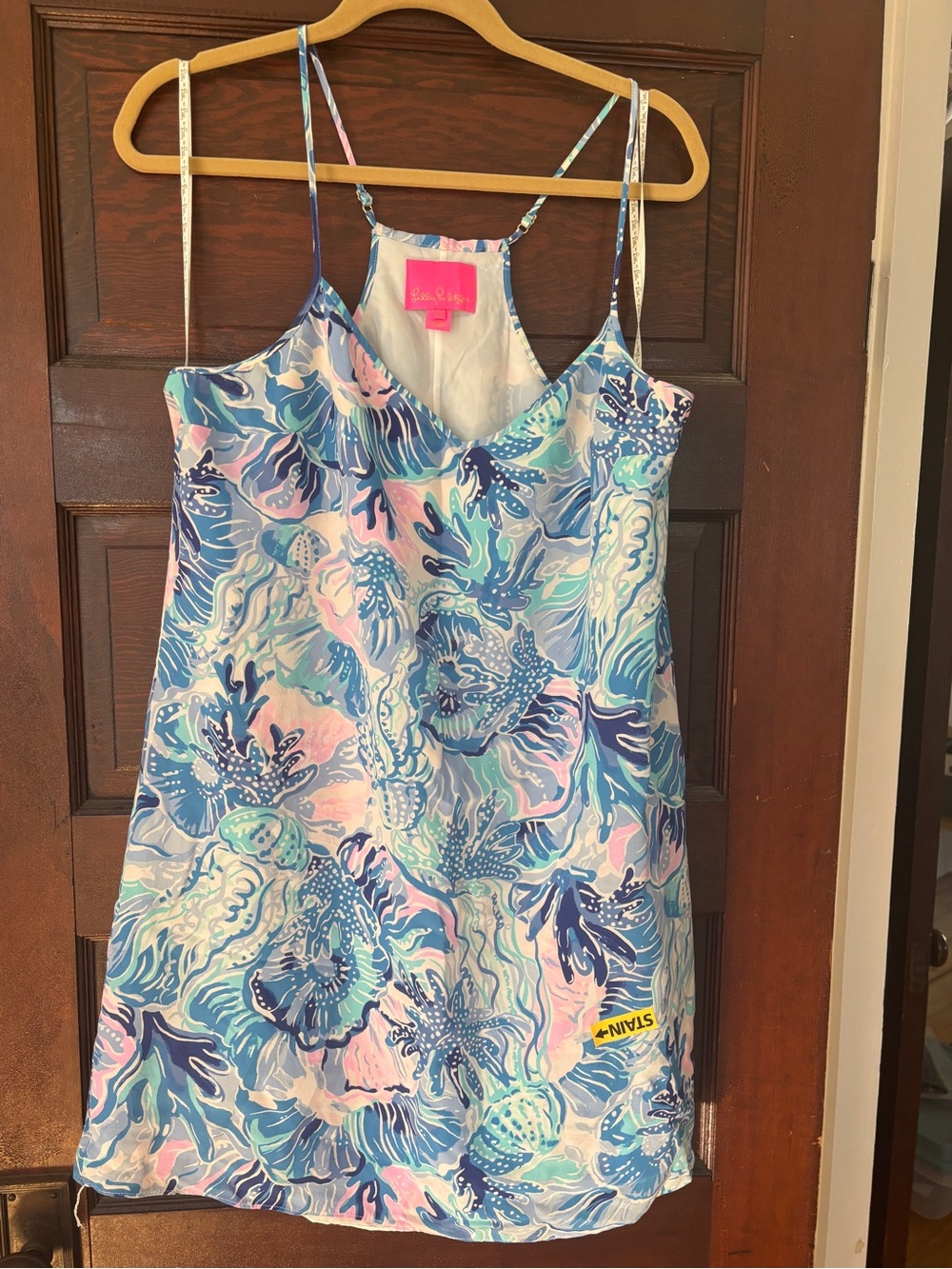 Lilly Pulitzer Blue Pink Aqua Floral Slip Mini Dress